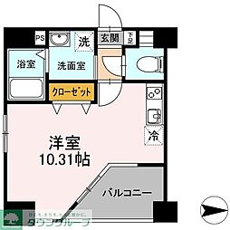 名古屋市営名城線 東別院駅 徒歩6分の賃貸マンション 7階ワンルームの間取り