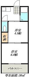 メゾンアオキ 3階2Kの間取り