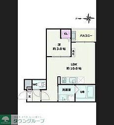 名古屋市営名港線 六番町駅 徒歩8分の賃貸アパート 2階1LDKの間取り