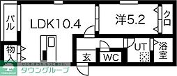 JR東海道本線 尾頭橋駅 徒歩10分の賃貸アパート 2階1LDKの間取り