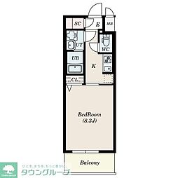 名古屋市営名港線 金山駅 徒歩11分の賃貸マンション 2階1Kの間取り
