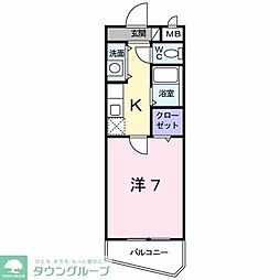ローゼ 1階1Kの間取り