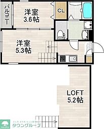 名古屋市営名港線 日比野駅 徒歩9分の賃貸アパート 1階2Kの間取り