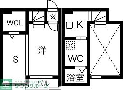 名古屋市営名港線 六番町駅 徒歩12分の賃貸アパート 1階1Kの間取り