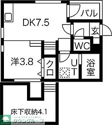 名古屋市営名港線 六番町駅 徒歩5分の賃貸アパート 1階1DKの間取り