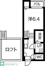 名古屋市営名港線 六番町駅 徒歩10分の賃貸アパート 1階1Kの間取り