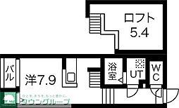 名鉄名古屋本線 山王駅 徒歩8分の賃貸アパート 2階1Kの間取り