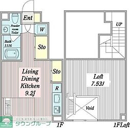 名古屋市営名港線 日比野駅 徒歩13分の賃貸アパート 1階ワンルームの間取り