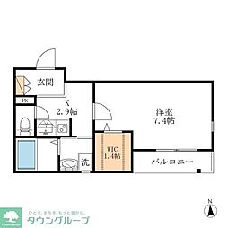 名古屋市営鶴舞線 大須観音駅 徒歩3分の賃貸マンション 2階1Kの間取り