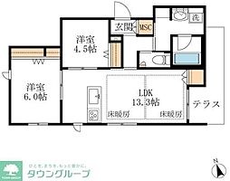 名古屋市営名城線 本山駅 徒歩9分の賃貸マンション 1階2LDKの間取り