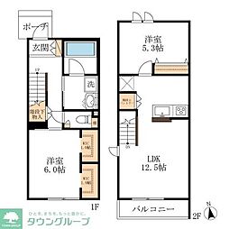 名古屋市営東山線 覚王山駅 徒歩11分の賃貸マンション 1階2LDKの間取り