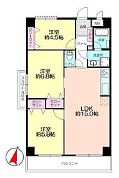 エスポワールマンション浄水通り 3LDKの間取図画像