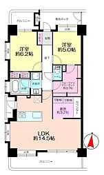 ダイアパレスグランデージ大名 2SLDKの間取図画像