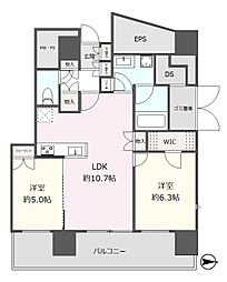 照葉ザ・タワー 2LDKの間取図画像