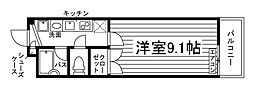 プレミール1 1Kの間取図画像