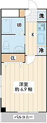 ジェラトーニ浦安 1Kの間取図画像