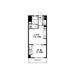 グランデュールIII江ノ島 3階1LDKの間取り