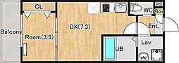 (仮称)ジーメゾン高座渋谷 1DKの間取図画像