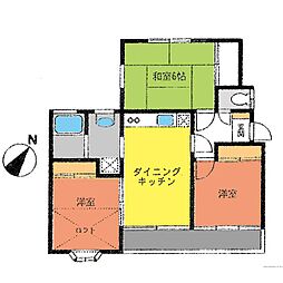 グリーンルーフ湘南 3DKの間取図画像