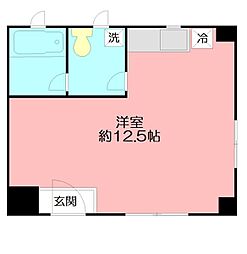 ミナミカジー ワンルームの間取図画像
