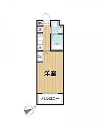 レジデンス朝日町 1Kの間取図画像