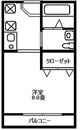 トルトゥーガ 1Kの間取図画像