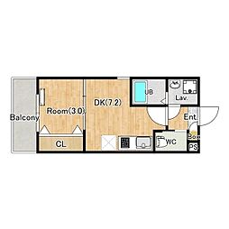 仮)ジーメゾン高座渋谷ブランシュ 1DKの間取図画像