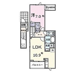 藤沢市石川1丁目アパート 1LDKの間取図画像