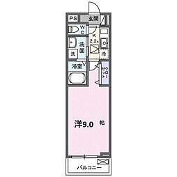 サンプレイス ザ・サード 1Kの間取図画像