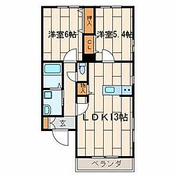 エクゼ湘南 2LDKの間取図画像