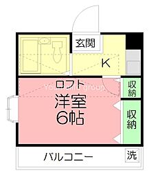 パレス・ランA 1Kの間取図画像