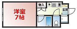 プラージュ湘南 1Kの間取図画像