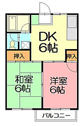 アーバン・ライフ鵠沼神明 2DKの間取図画像