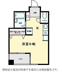 トゥーリーフ鵠沼 ワンルームの間取図画像
