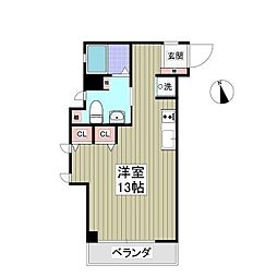 マルヴィエント ワンルームの間取図画像