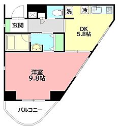 アクエリアリゾート茅ヶ崎 1Kの間取図画像