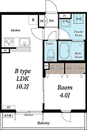 サン湘南海岸 1LDKの間取図画像