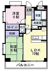リバーサイド城南 2LDKの間取図画像