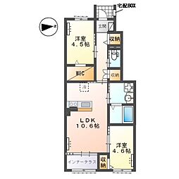 (仮称)新築藤沢大庭アパート 2LDKの間取図画像