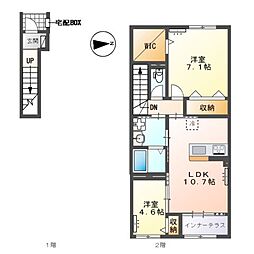 (仮称)新築藤沢大庭アパート 2LDKの間取図画像