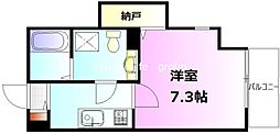 カサレア湘南 1Kの間取図画像