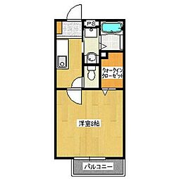 ソレジオフジミ2 1Kの間取図画像