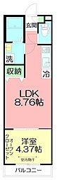 moksha Chigasaki base 1LDKの間取図画像
