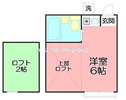 星川アイランド 1階ワンルームの間取り