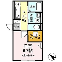 クレール藤沢3 1Kの間取図画像