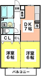 サニーコート 2DKの間取図画像