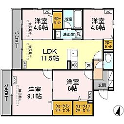 レジデンス湘南2 4LDKの間取図画像