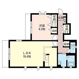 グランドアムール2 1LDKの間取図画像