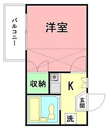 アステル藤沢 1Kの間取図画像