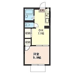 サザンテラス1 1DKの間取図画像